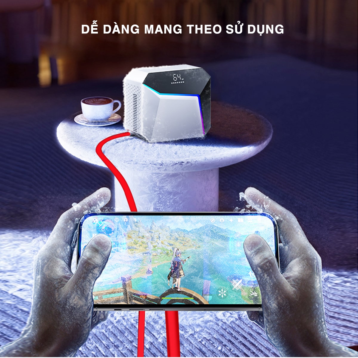 Quạt tản nhiệt điện thoại máy tính bảng chuyên dụng cho Livestream Z37 Pro sò lạnh nước từ tính 2024 công suất 58W