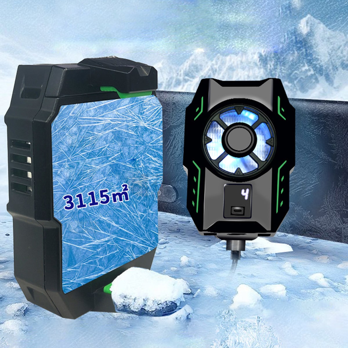 Quạt tản nhiệt điện thoại sò lạnh S26 màn hình hiển thị nhiệt độ Led RGB - Quạt sò lạnh giá rẻ