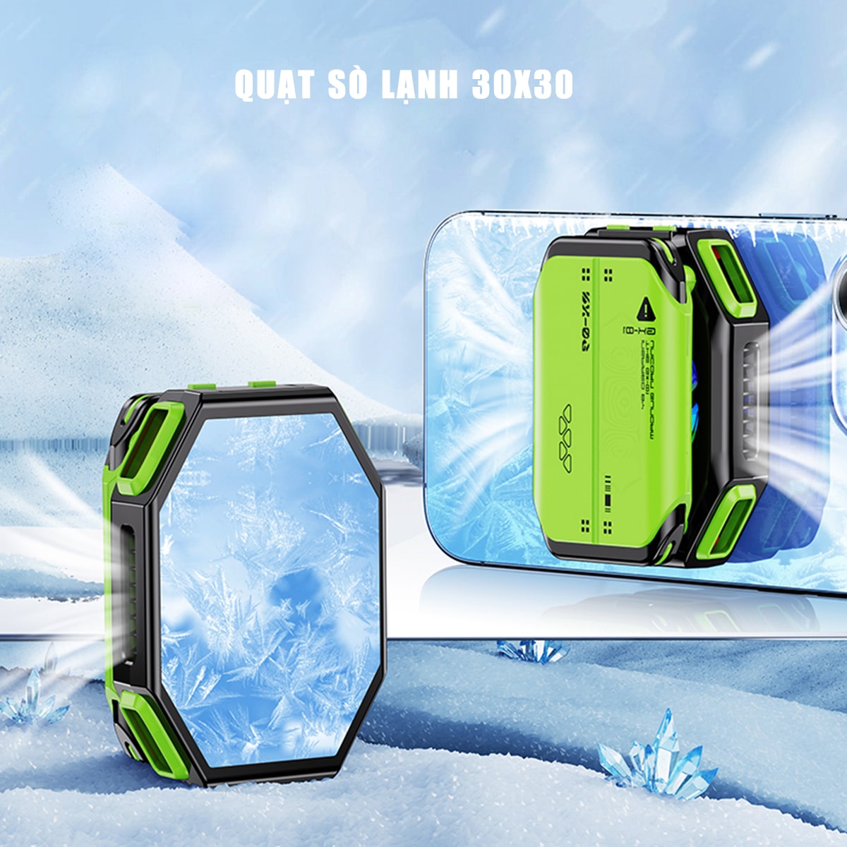 Quạt tản nhiệt điện thoại máy tính bảng sò lạnh từ tính X111 Quạt pin rời 2000MAh màn hình hiển thị nhiệt độ Led RGB