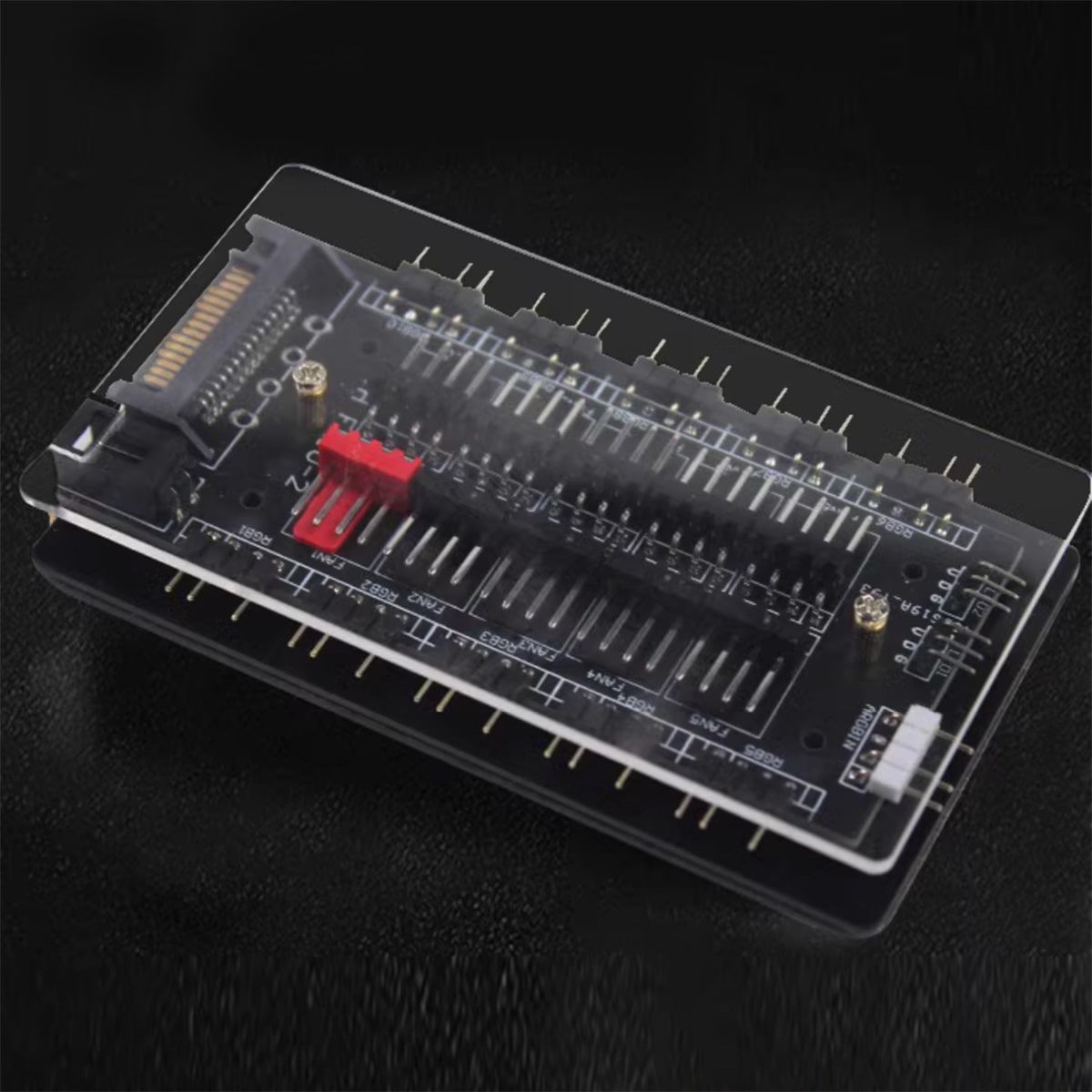 Hub Fan chia led fan ARGB PWM 10 cổng - HUB 10 cổng A-RGB và PWM tích hợp