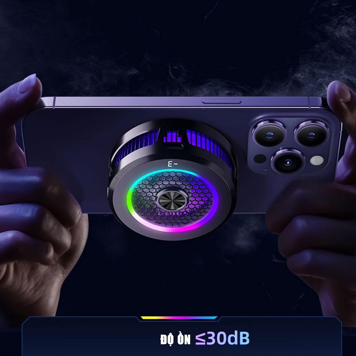 Quạt tản nhiệt điện thoại sò lạnh từ tính AL19 làm lạnh đóng băng màn hình hiển thị nhiệt độ led RGB