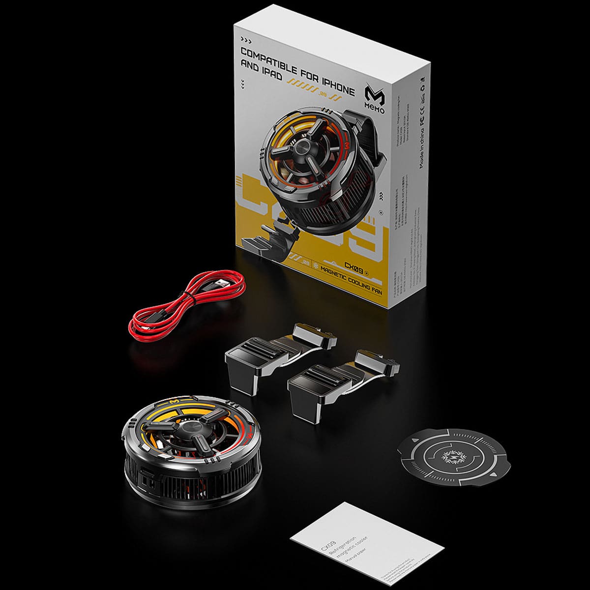 Quạt tản nhiệt điện thoại máy tính bảng sò lạnh từ tính cỡ lớn Memo CX09 làm lạnh đóng băng 36W led RGB