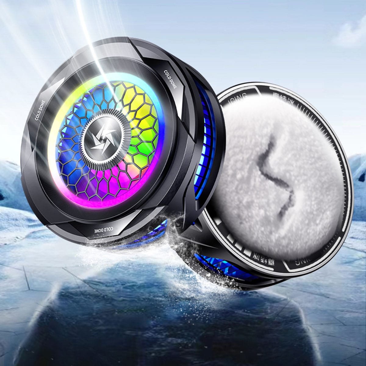 Quạt tản nhiệt điện thoại sò lạnh từ tính SL25 làm lạnh đóng băng 15W led RGB