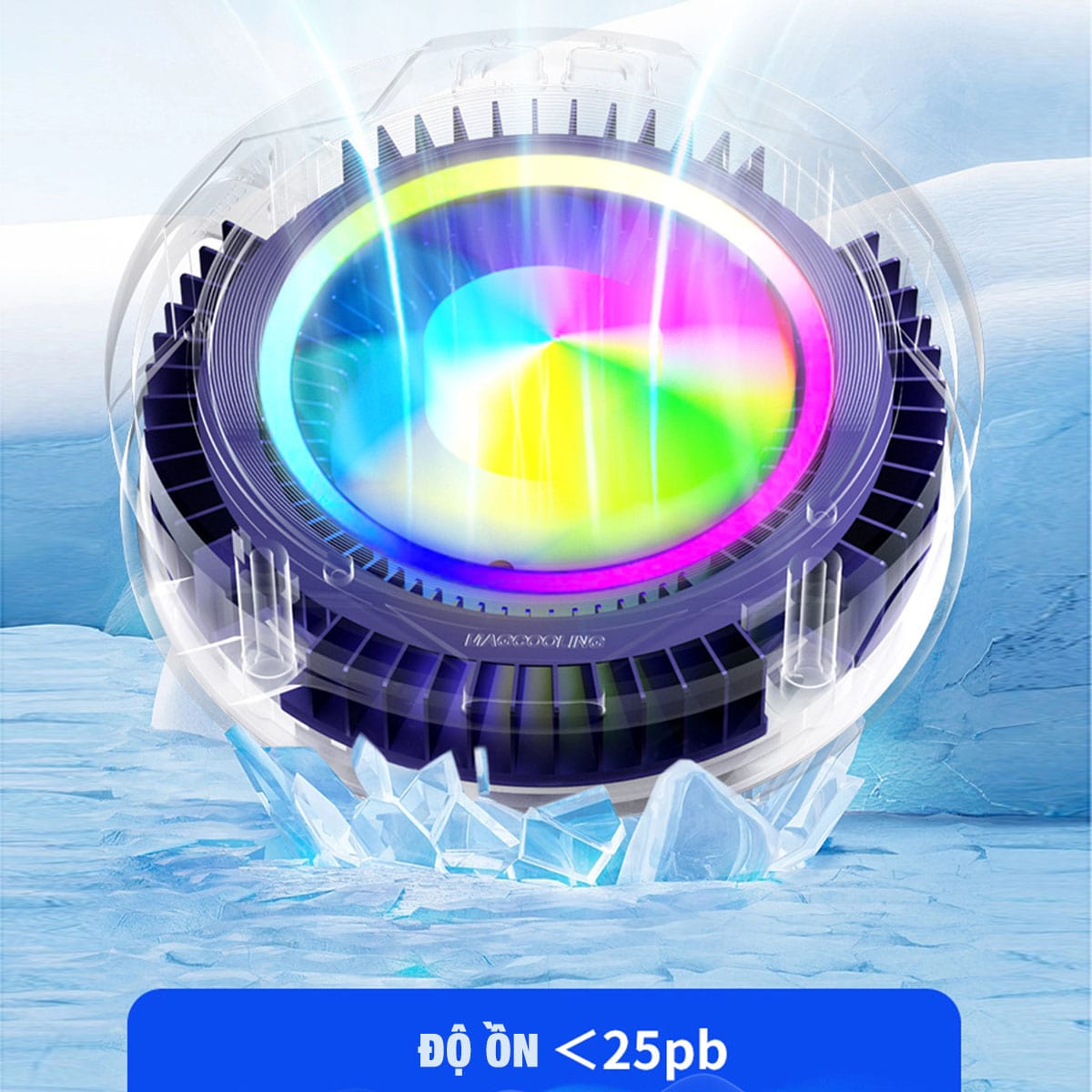 Quạt tản nhiệt điện thoại sò lạnh từ tính SL25 làm lạnh đóng băng 15W led RGB