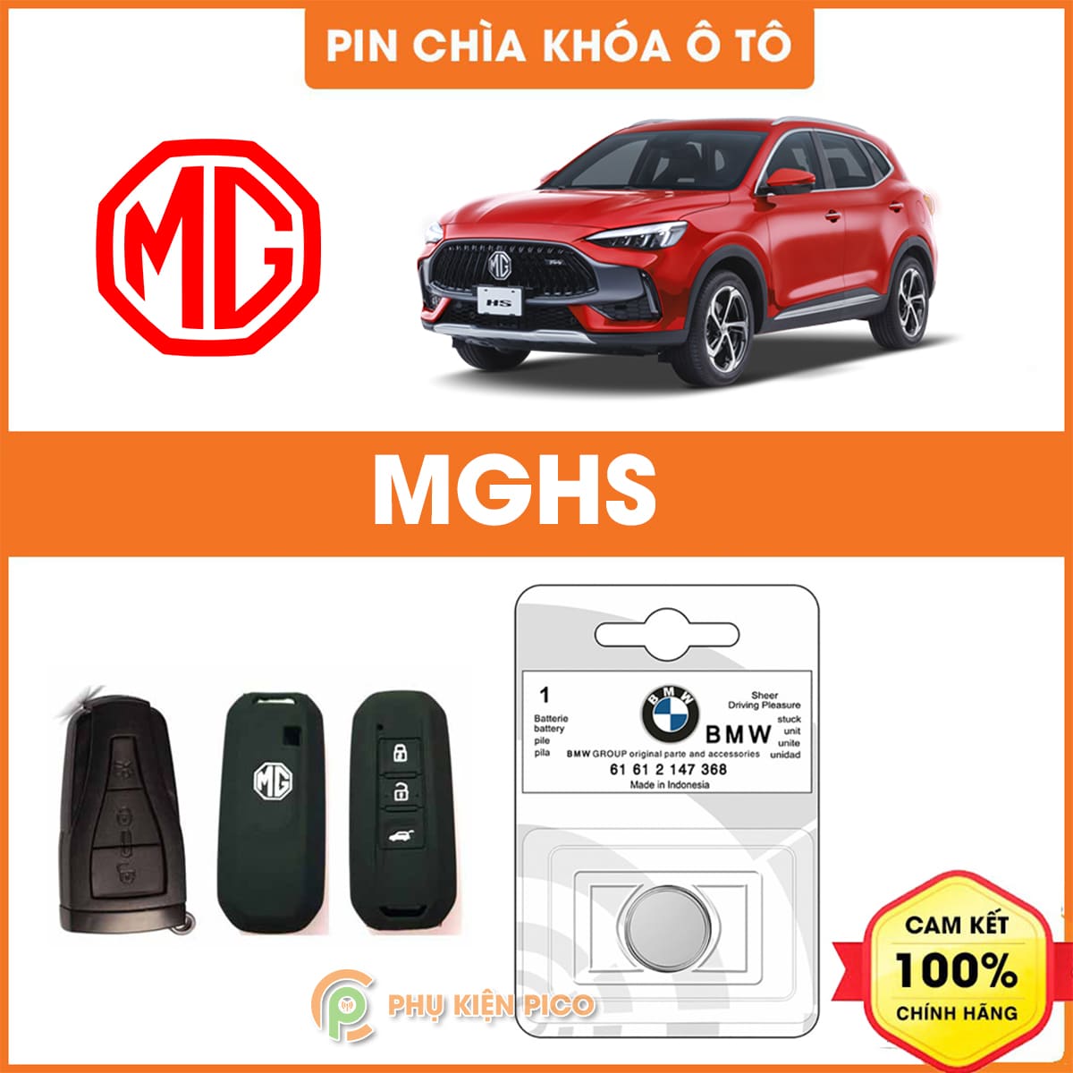 Pin chìa khóa ô tô MGHS chính hãng sản xuất theo công nghệ Nhật Bản