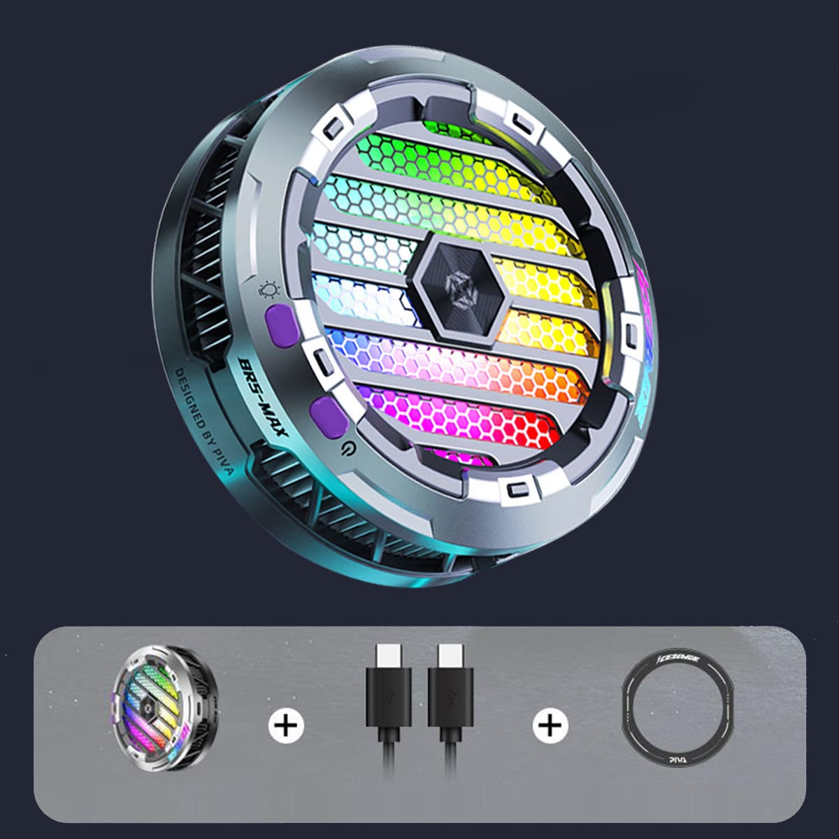 Quạt tản nhiệt máy tính bảng ipad X120 Ultra Max sò lạnh siêu lớn 50x50mm đóng băng full mặt công suất 30W - Piva BR5 Max