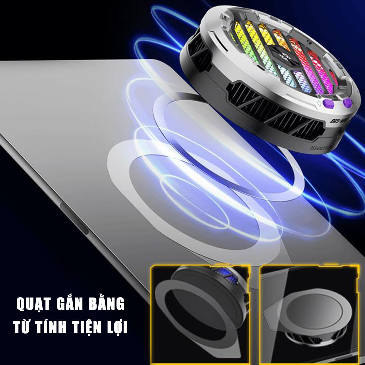 Quạt tản nhiệt máy tính bảng ipad X120 Ultra Max sò lạnh siêu lớn 50x50mm đóng băng full mặt công suất 30W - Piva BR5 Max