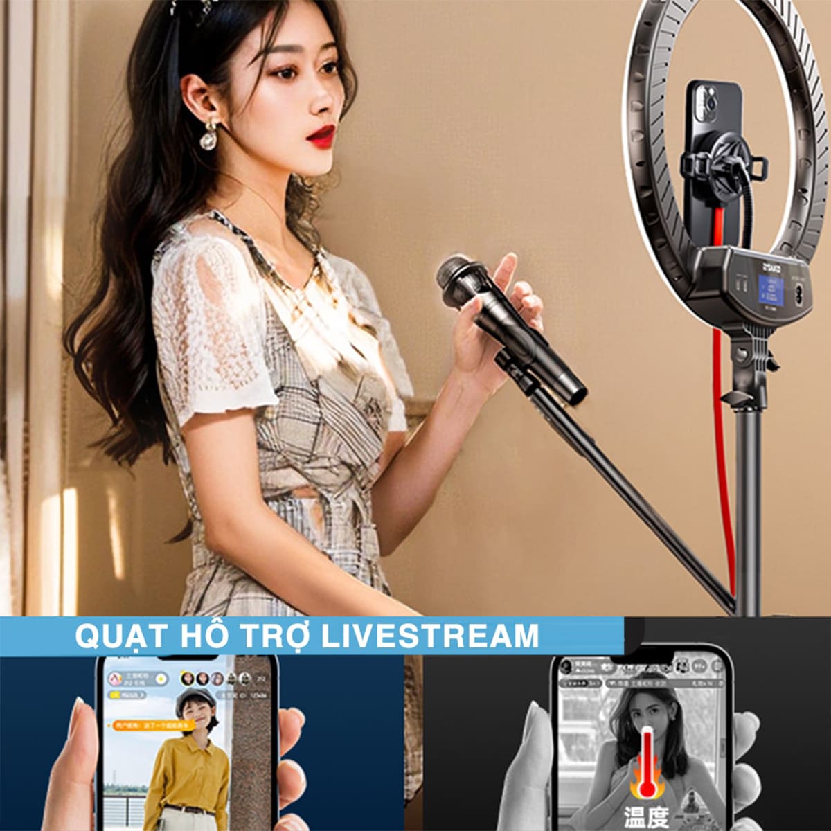 Quạt tản nhiệt điện thoại máy tính bảng chuyên dụng cho Livestream Z37 SE sò lạnh nước từ tính bản rút gọn