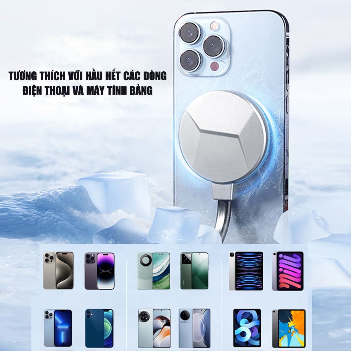 Quạt tản nhiệt điện thoại máy tính bảng chuyên dụng cho Livestream Z37 SE sò lạnh nước từ tính bản rút gọn