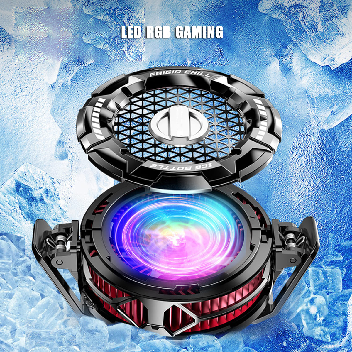 Quạt tản nhiệt sò lạnh điện thoại máy tính bảng X112 Pro sò lạnh 36x36mm đóng băng full mặt 23W led RGB