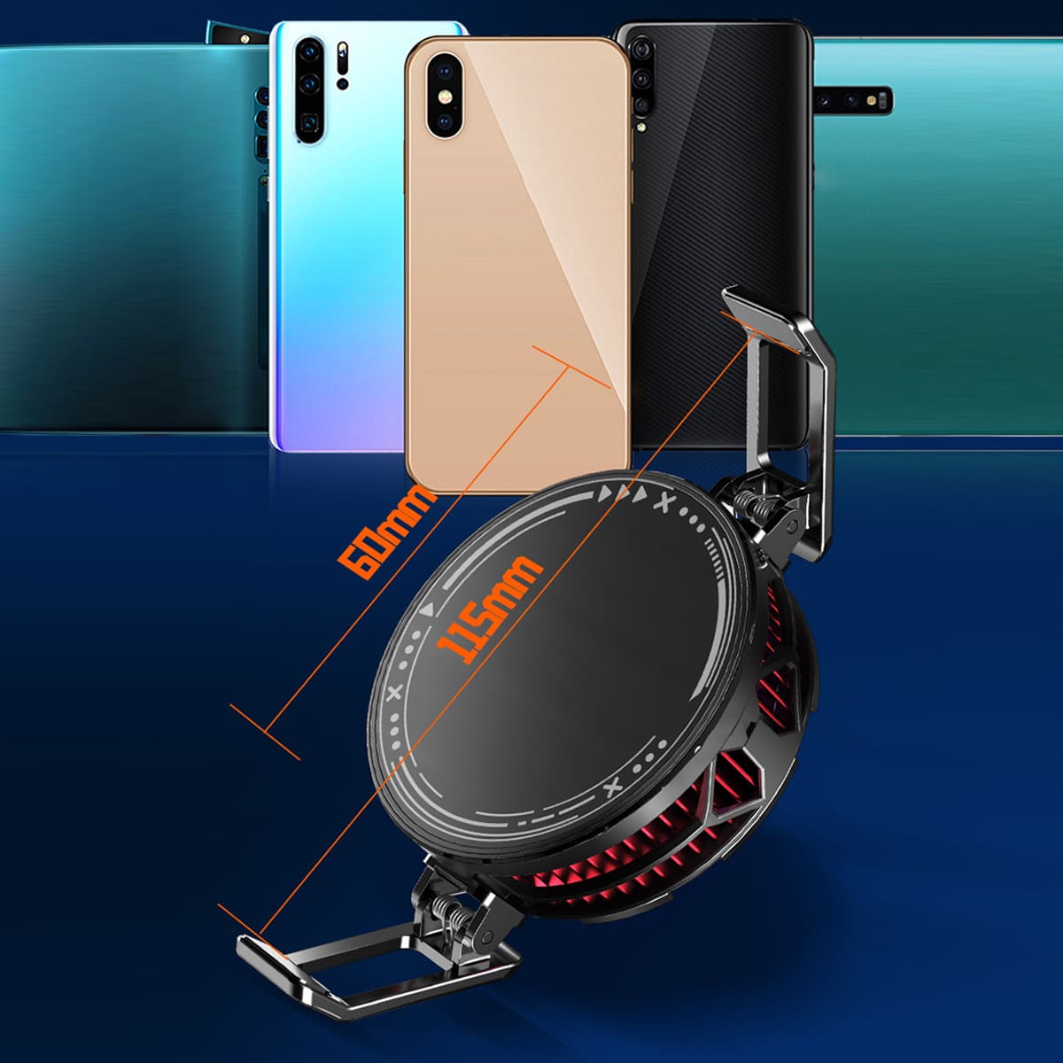 Quạt tản nhiệt sò lạnh điện thoại máy tính bảng X112 Pro sò lạnh 36x36mm đóng băng full mặt 23W led RGB