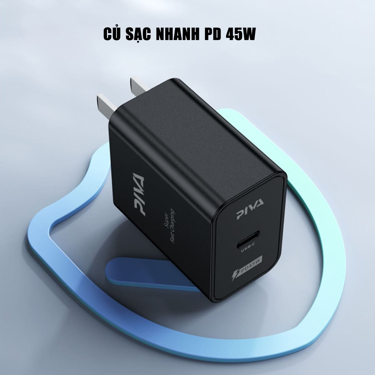 Củ sạc nhanh 45W Piva PD GaN Type C hỗ trợ sạc siêu nhanh 2.0 Bộ Sạc hỗ trợ iPhone Xiaomi Oppo Samsung iPad quick charge adapter