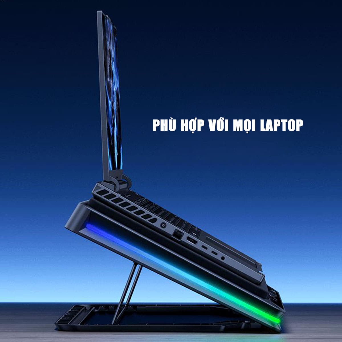 Đế tản nhiệt laptop FL07 quạt lớn 18cm tản khí nén turbo 9000RPM giảm nhiệt thực sự chuyên dụng cho Laptop đồ họa gaming