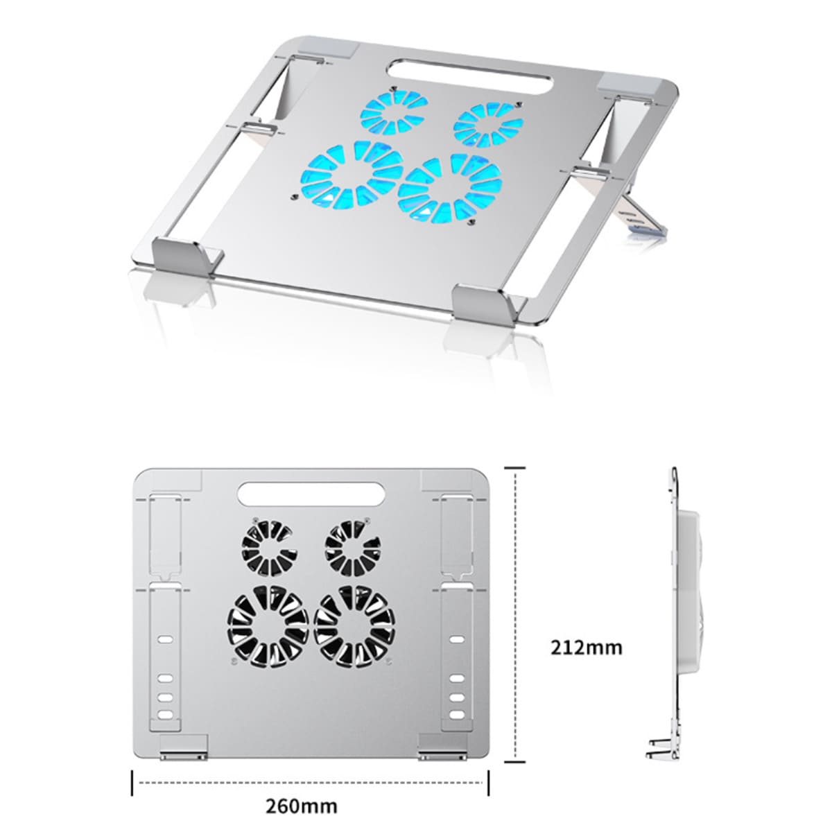 Đế tản nhiệt laptop gaming Z23 giá đỡ laptop 4 quạt tốc độ gió 4600RPM làm mát nhanh chống ồn