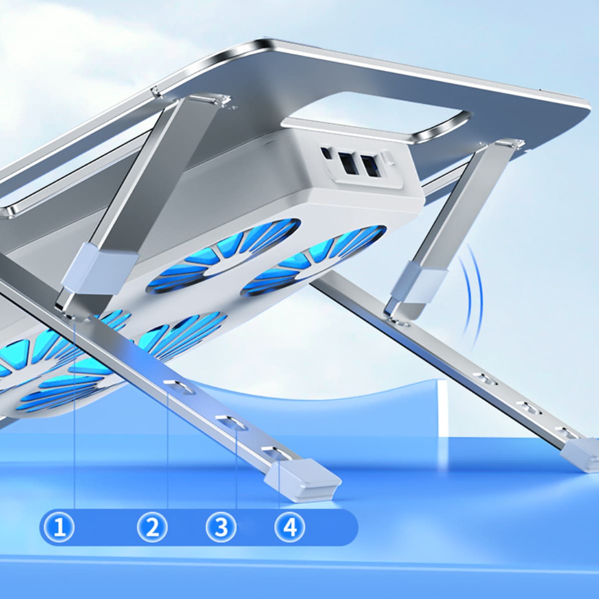 Đế tản nhiệt laptop gaming Z23 giá đỡ laptop 4 quạt tốc độ gió 4600RPM làm mát nhanh chống ồn