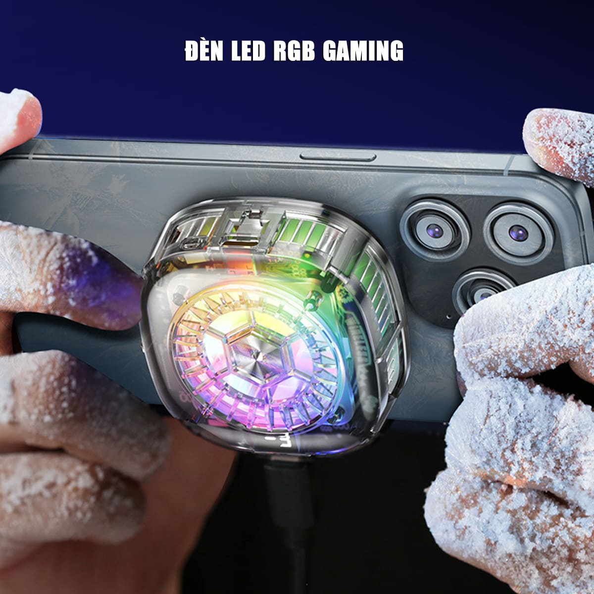 Quạt tản nhiệt sò lạnh điện thoại máy tính bảng X122 Pro đóng băng full mặt màn hình hiển thị nhiệt led RGB