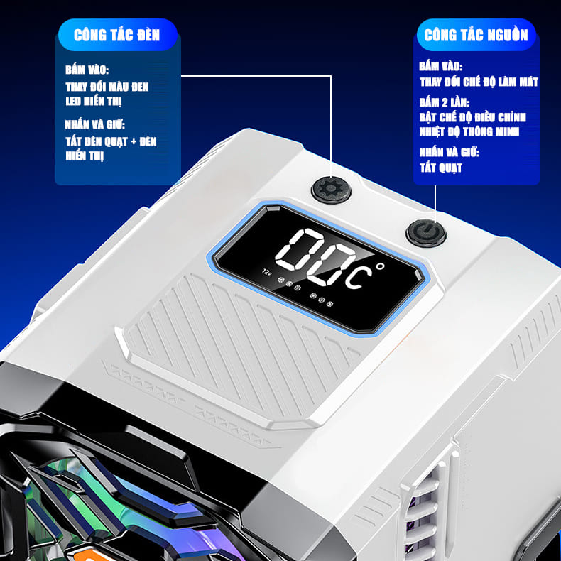 Quạt tản nhiệt điện thoại máy tính bảng DL19 sò lạnh nước từ tính hiệu năng cao chuyên dụng cho Livestream