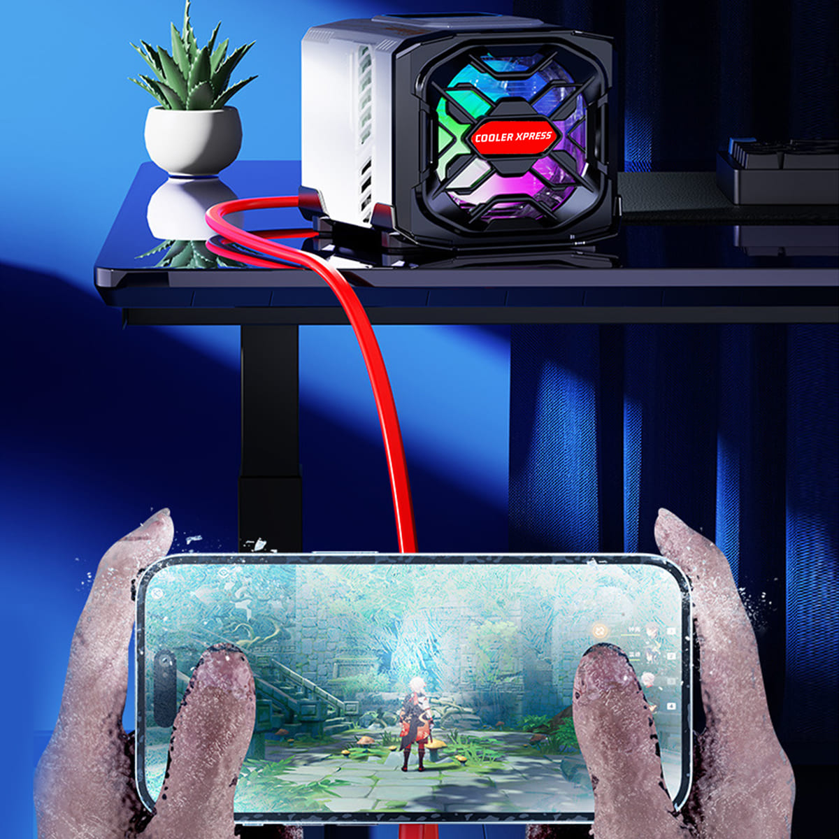 Quạt tản nhiệt điện thoại máy tính bảng DL19 sò lạnh nước từ tính hiệu năng cao chuyên dụng cho Livestream