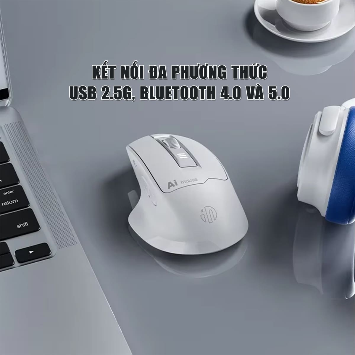 Chuột không dây Bluetooth Inphic S6 DPI 2400 - Chuột Voice AI điều khiển giọng nói chống ồn, pin sạc Type-C