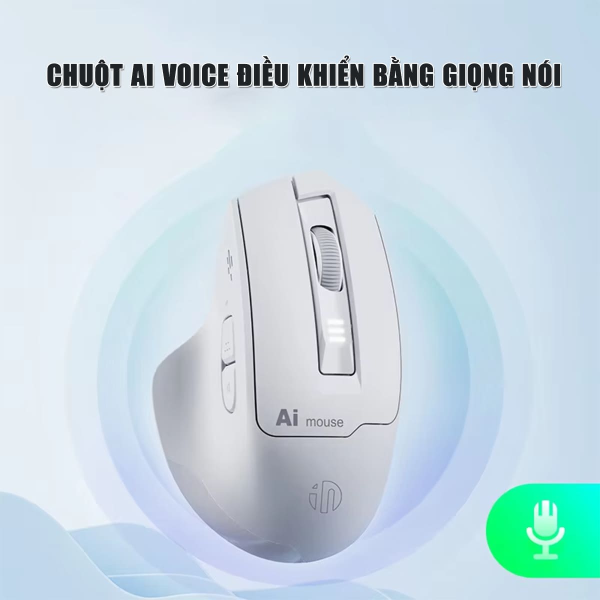 Chuột không dây Bluetooth Inphic S6 DPI 2400 - Chuột Voice AI điều khiển giọng nói chống ồn, pin sạc Type-C
