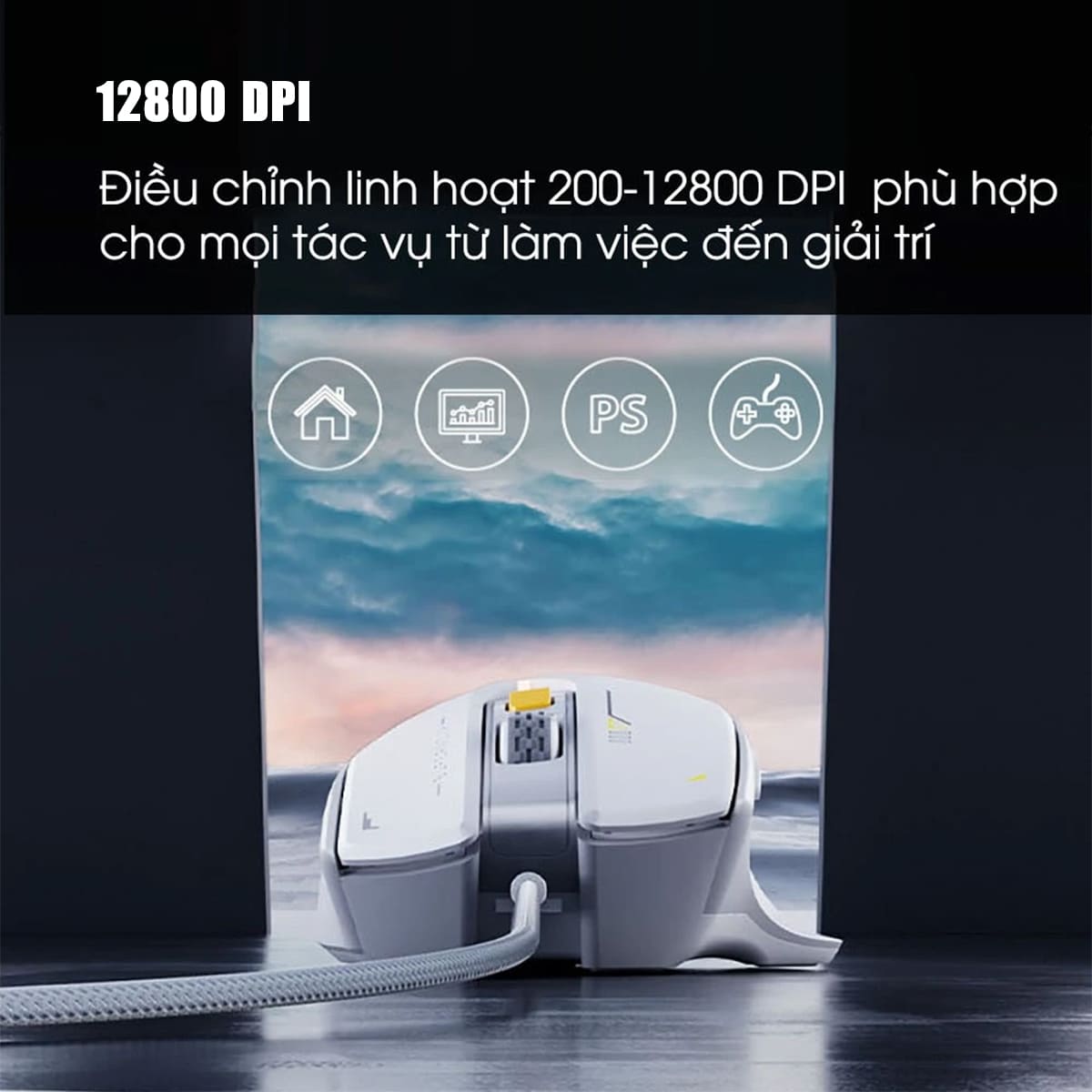 Chuột có dây Inphic PG1 gaming 12800 DPI chuyên game FPS hỗ trợ app led RGB - Chuột Inphic Game có dây