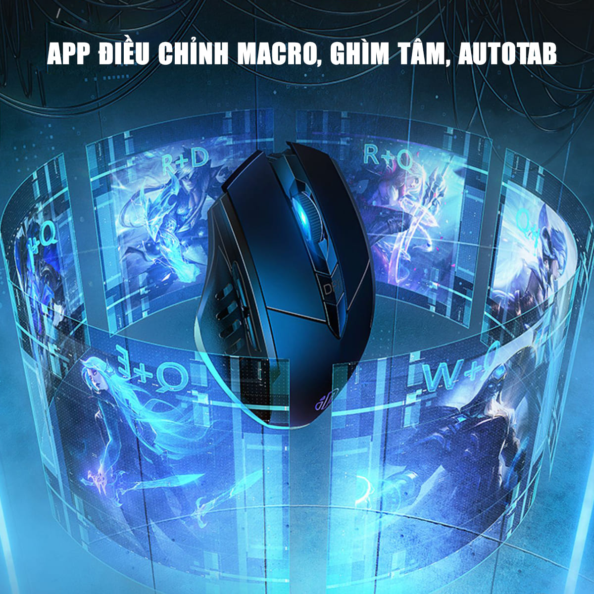 Chuột chơi Game Inphic W1 Pro 7200 DPI có dây kết nối USB - Chuột Inphic gaming FPS không tiếng ồn laptop máy tính