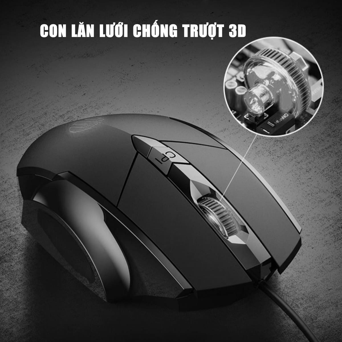Chuột gaming Inphic W1S 1200 DPI có dây USB bấm êm - Chuột chơi game Inphic siêu rẻ không tiếng ồn máy tính laptop