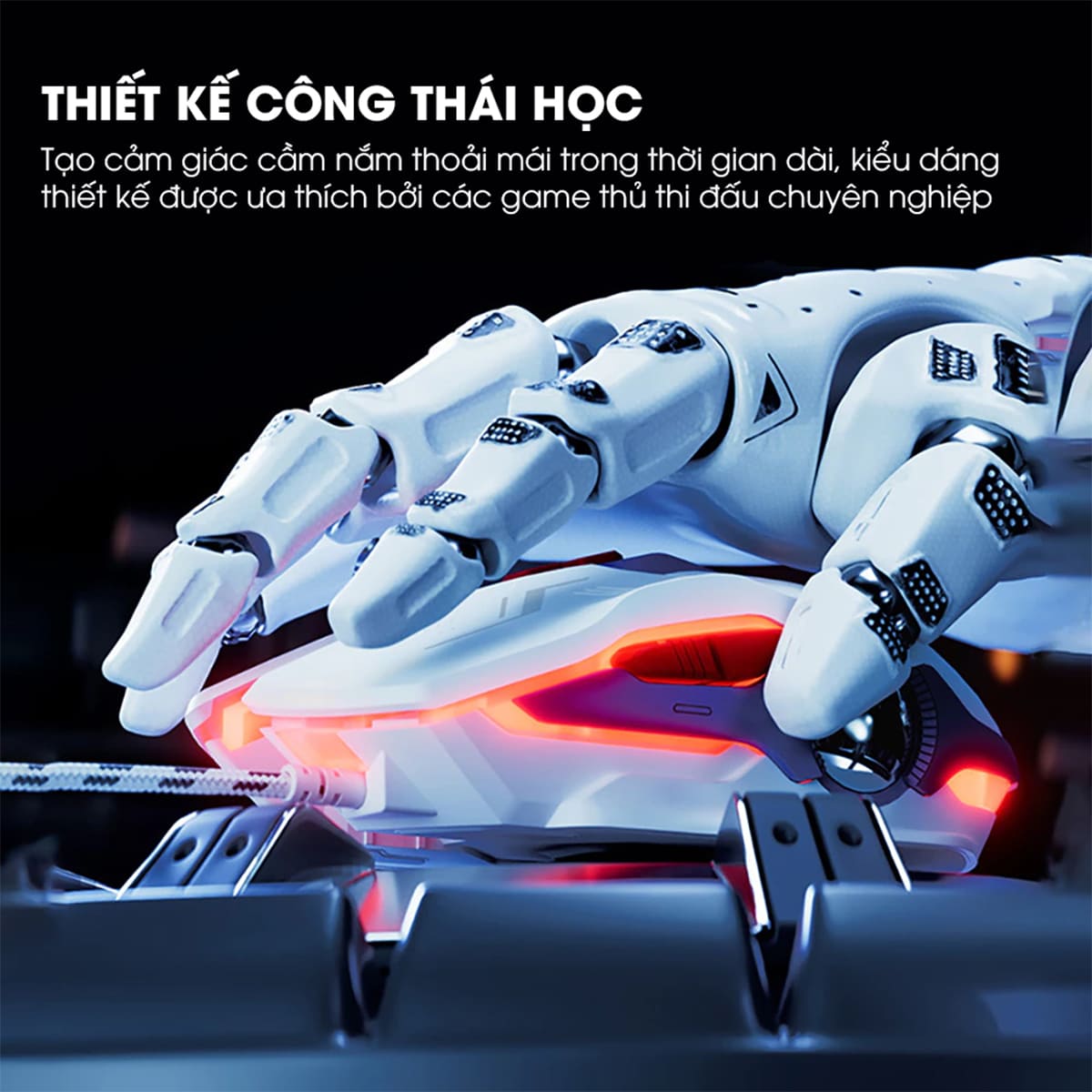 Chuột gaming Inphic W9 có dây game FPS 8800 DPI công thái học - Chuột Inphic W9 Gundam Led RGB