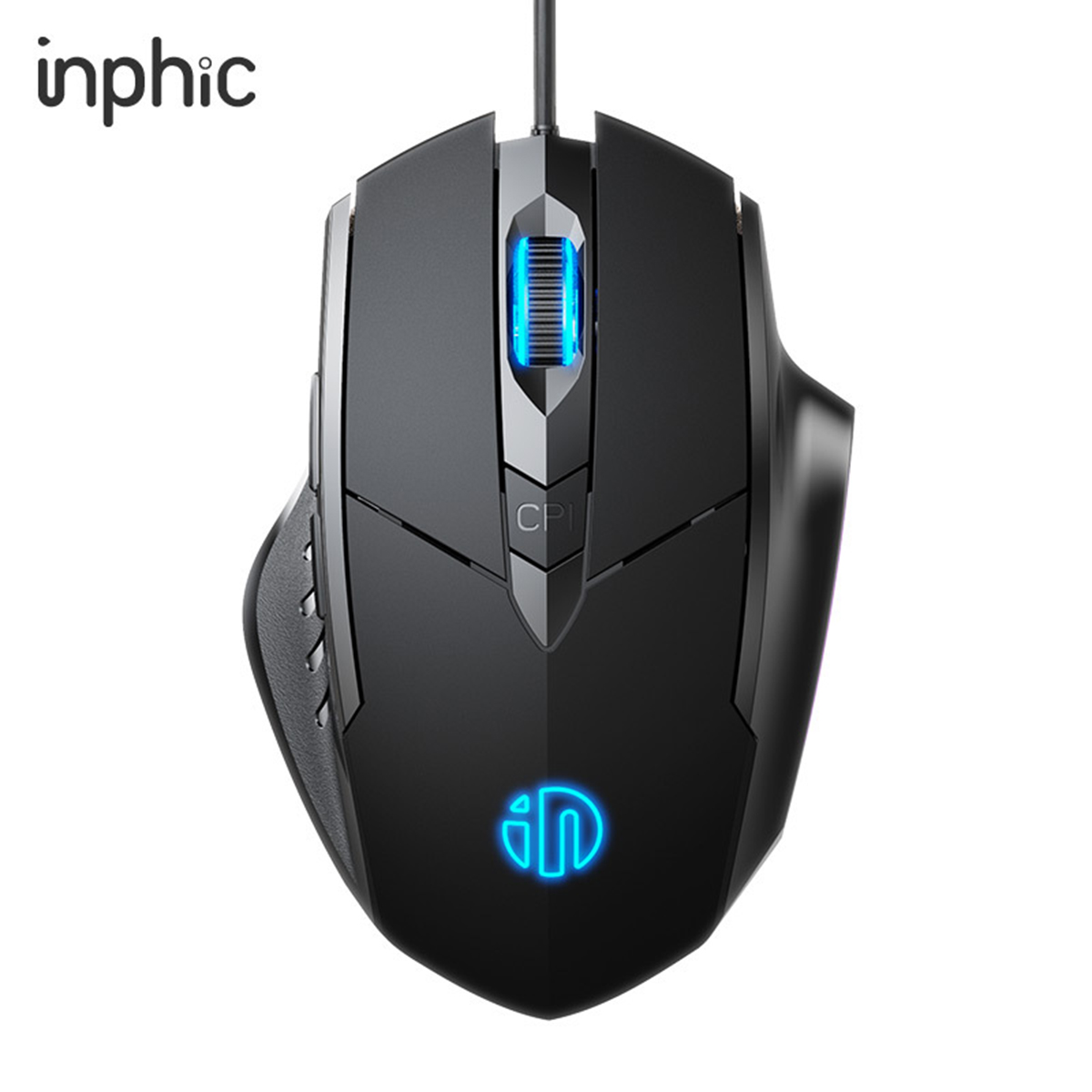Chuột chơi game có dây Inphic W1 4800 DPI kết nối USB bấm êm - Chuột Inphic gaming siêu rẻ không tiếng ồn laptop máy tính