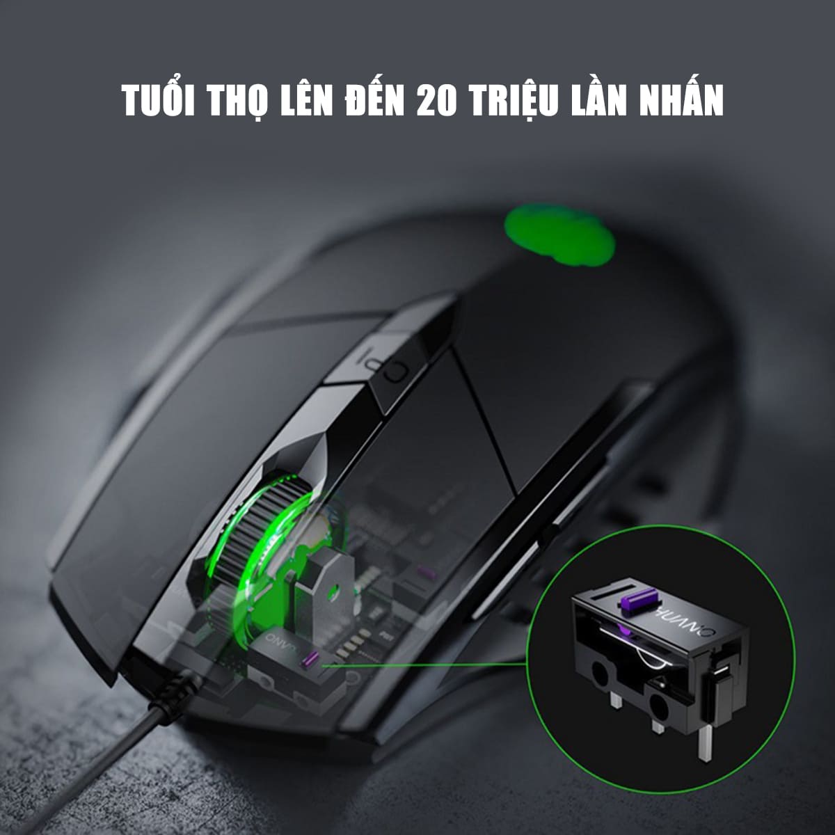 Chuột chơi game có dây Inphic W1 4800 DPI kết nối USB bấm êm - Chuột Inphic gaming siêu rẻ không tiếng ồn laptop máy tính