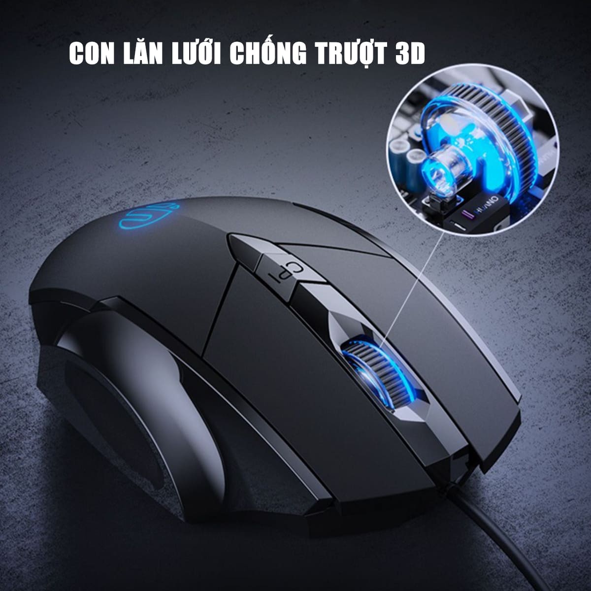 Chuột chơi game có dây Inphic W1 4800 DPI kết nối USB bấm êm - Chuột Inphic gaming siêu rẻ không tiếng ồn laptop máy tính