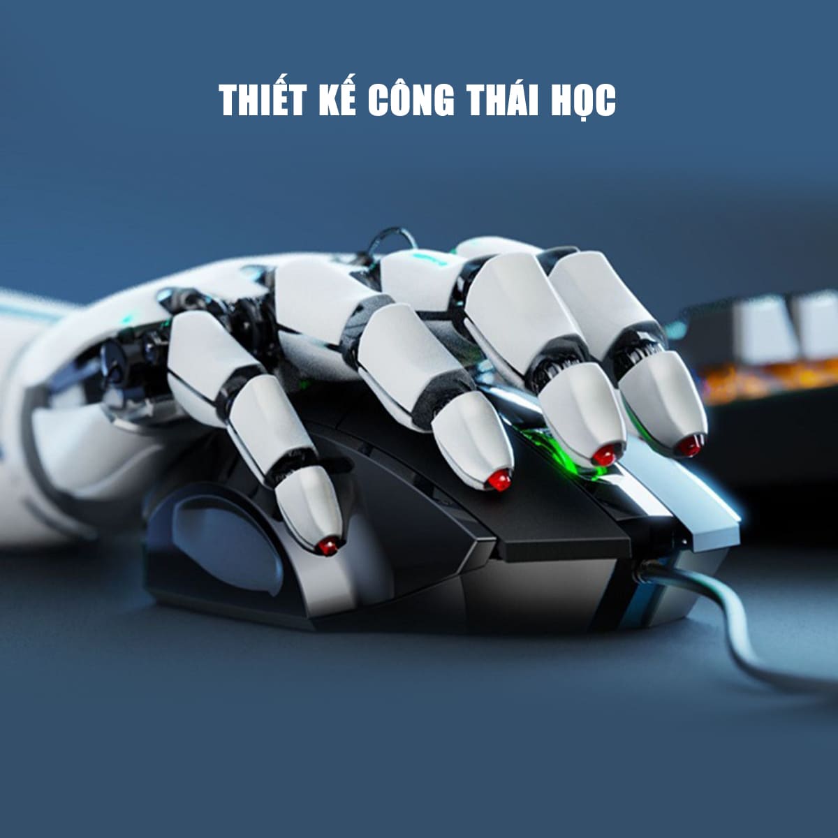 Chuột chơi game có dây Inphic W1 4800 DPI kết nối USB bấm êm - Chuột Inphic gaming siêu rẻ không tiếng ồn laptop máy tính