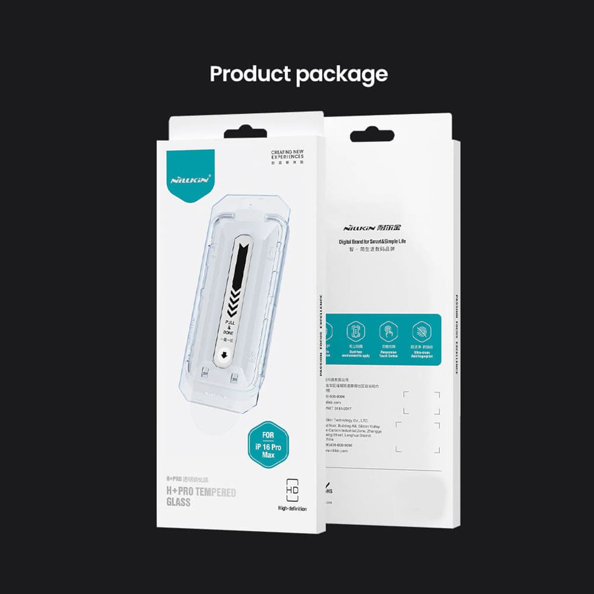 Kính cường lực Iphone 16 Pro Max chính hãng Nillkin Amazing H+ Pro full màn hình trong suốt