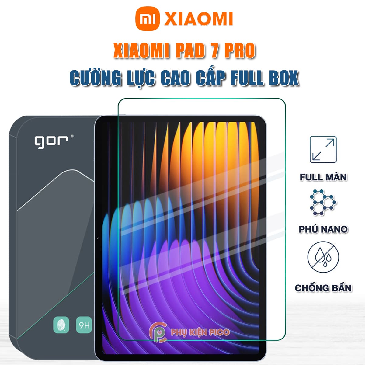 Kính cường lực Xiaomi Pad 7 Pro full màn hình chính hãng Gor - Dán màn hình Xiaomi Mi Pad 7 Pro