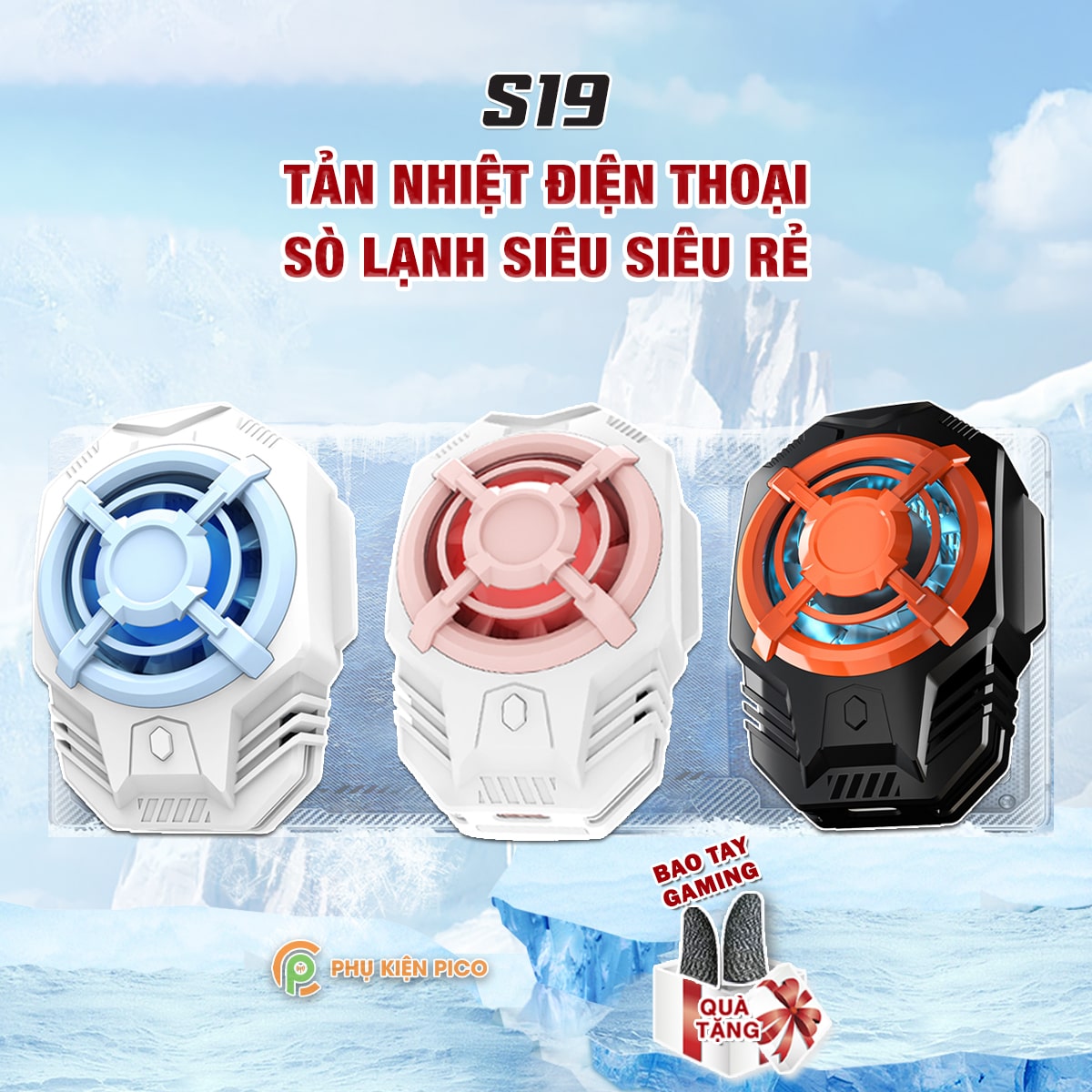 Quạt tản nhiệt điện thoại S19 sò lạnh siêu rẻ giảm nhiệt nhanh hỗ trợ tăng FPS Gaming liên quân PUBG FF