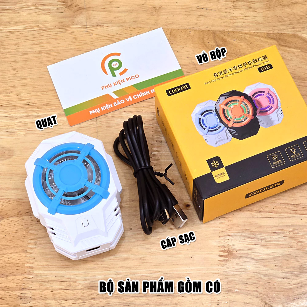 Quạt tản nhiệt điện thoại S19 sò lạnh siêu rẻ giảm nhiệt nhanh hỗ trợ tăng FPS Gaming liên quân PUBG FF