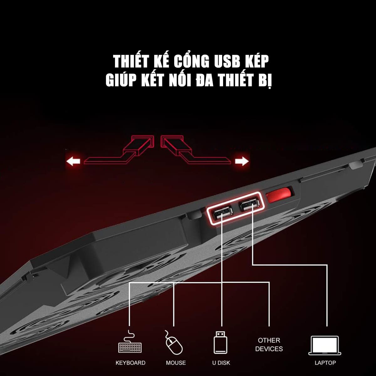 Đế Tản Nhiệt Laptop Gaming PCCooler PCR6 - 6 Quạt, Giá Đỡ Laptop 17.3 Inch, Làm Mát Nhanh, Chống Ồn