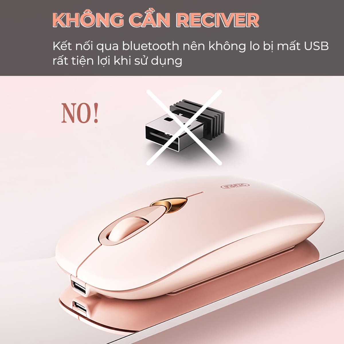 Chuột Bluetooth không dây Gaming Inphic Q8 - Sạc Pin, Màu Trà Sữa Đẹp, Giá Rẻ Cho PC Laptop