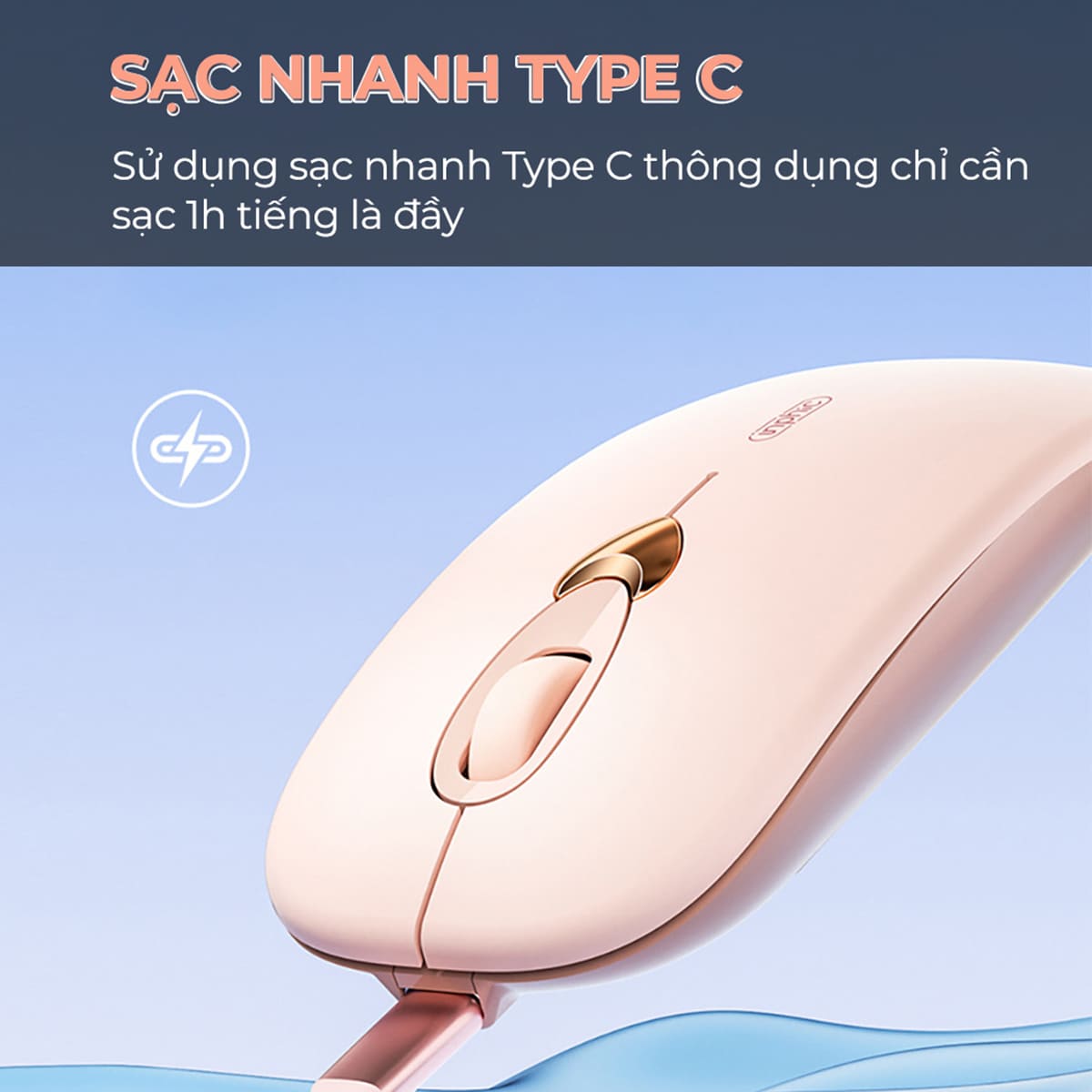 Chuột Bluetooth không dây Gaming Inphic Q8 - Sạc Pin, Màu Trà Sữa Đẹp, Giá Rẻ Cho PC Laptop