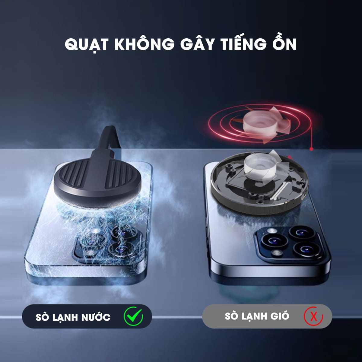 Quạt tản nhiệt điện thoại máy tính bảng XL30 sò lạnh nước từ tính hiệu năng cao có sạc không dây 15W