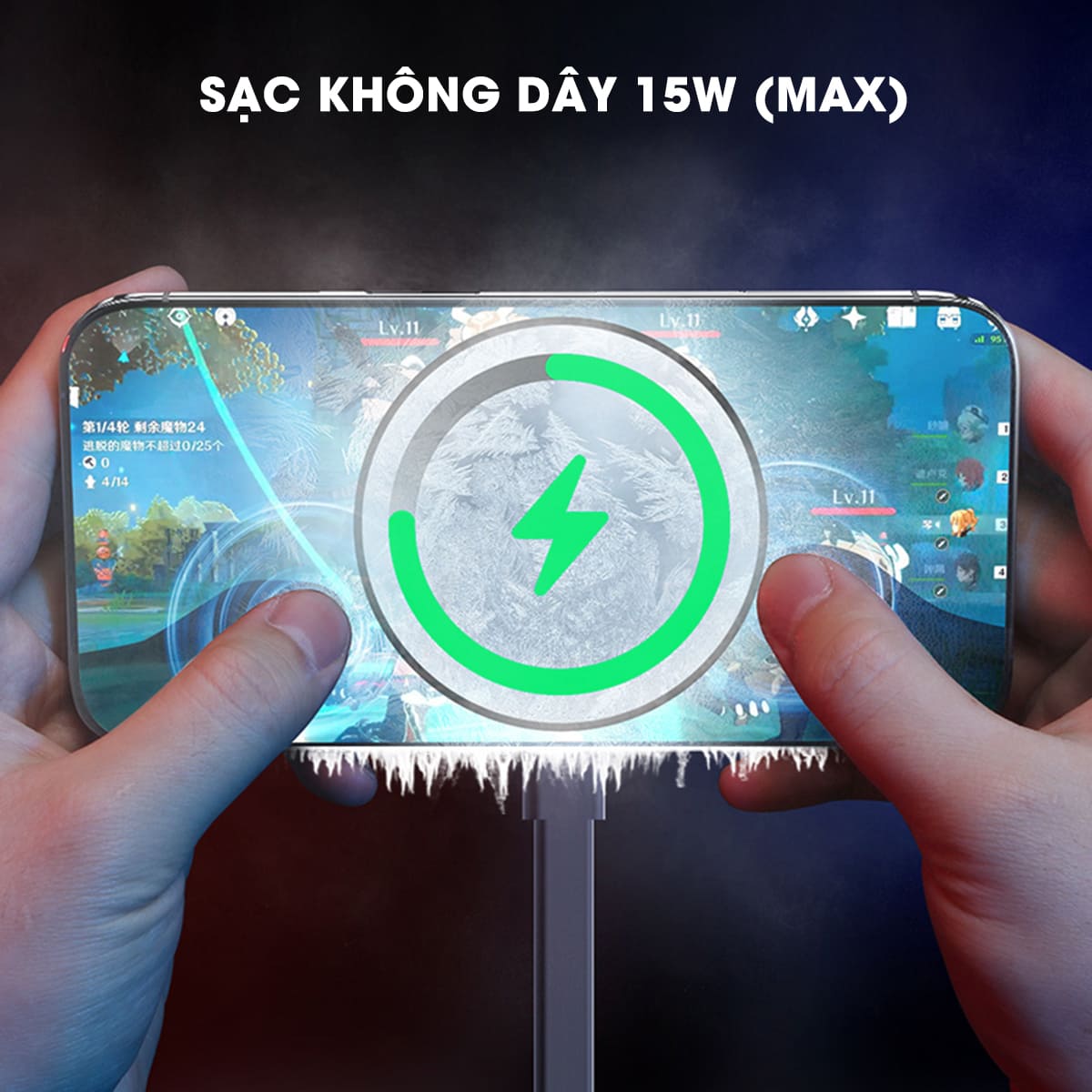 Quạt tản nhiệt điện thoại máy tính bảng XL30 sò lạnh nước từ tính hiệu năng cao có sạc không dây 15W