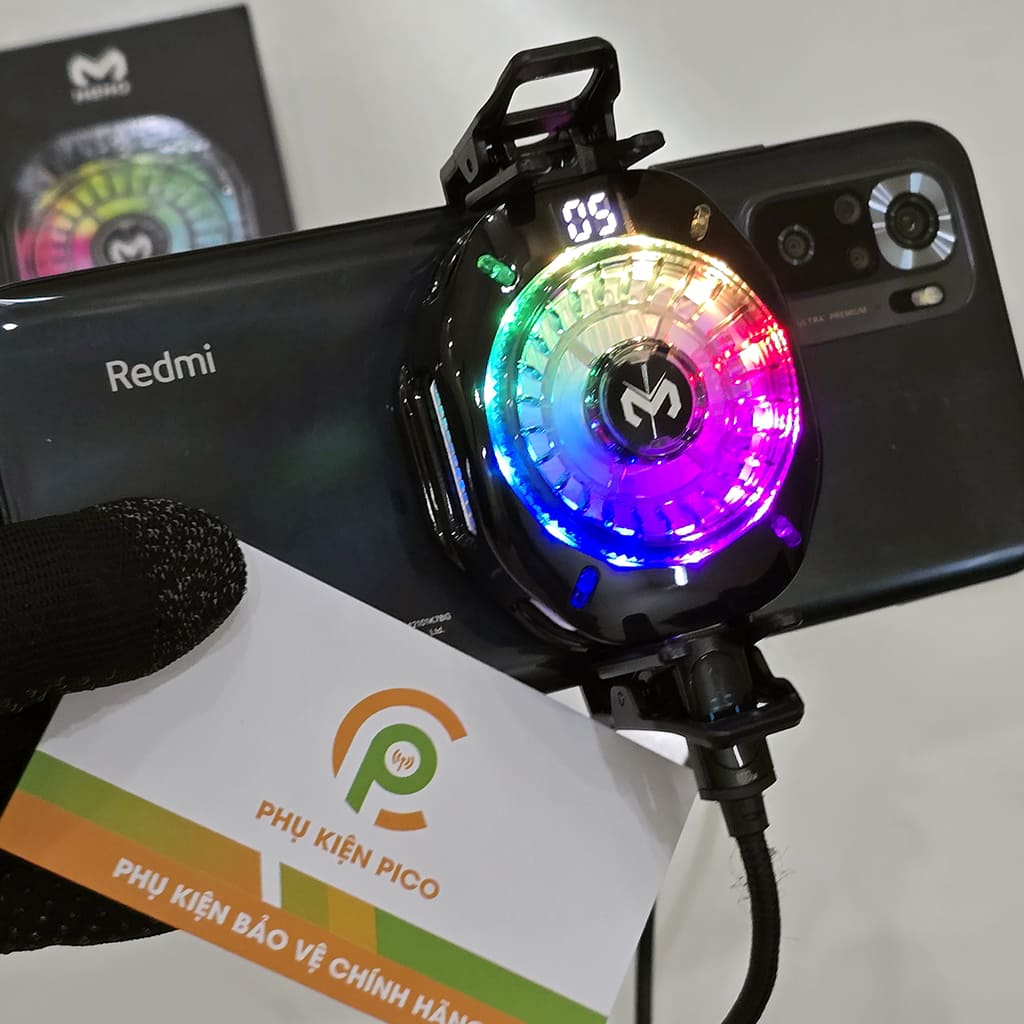 Quạt tản nhiệt điện thoại Memo CX10 Pro AI RGB sò lạnh AI từ tính Led RGB Gaming thế hệ mới đóng băng full mặt