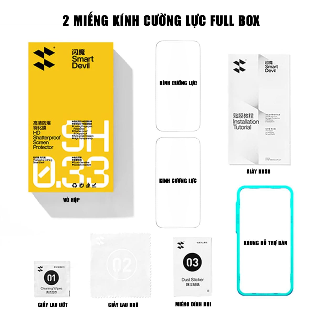 Kính cường lực Xiaomi Redmi K40S trong suốt full màn hình chính hãng Smart Devil