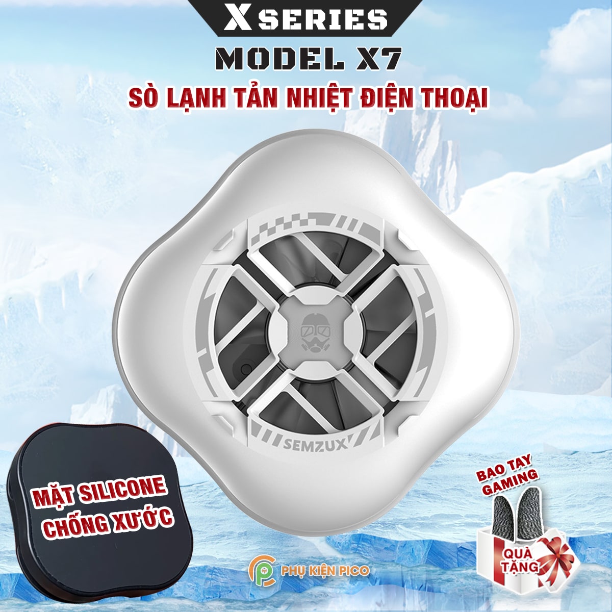 Quạt tản nhiệt điện thoại máy tính bảng X7 sò lạnh từ tính giá rẻ hỗ trợ tăng fps gaming liên quân PUBG FF