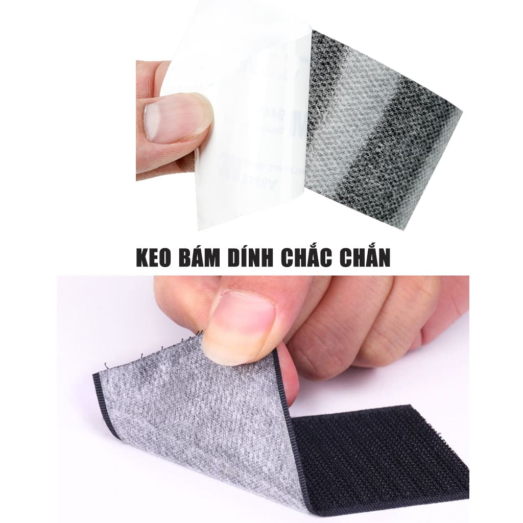Băng gai dính 2 mặt có keo sẵn siêu dính bản 10cm, nhám dính, khoá nhám Velcro miếng dán vải 2 mặt dán giày, túi xách, quần áo