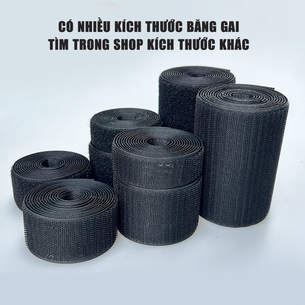 Băng gai dính 2 mặt không keo bản 10cm, nhám dính, khoá nhám Velcro miếng dán vải 2 mặt dán giày, túi xách, quần áo