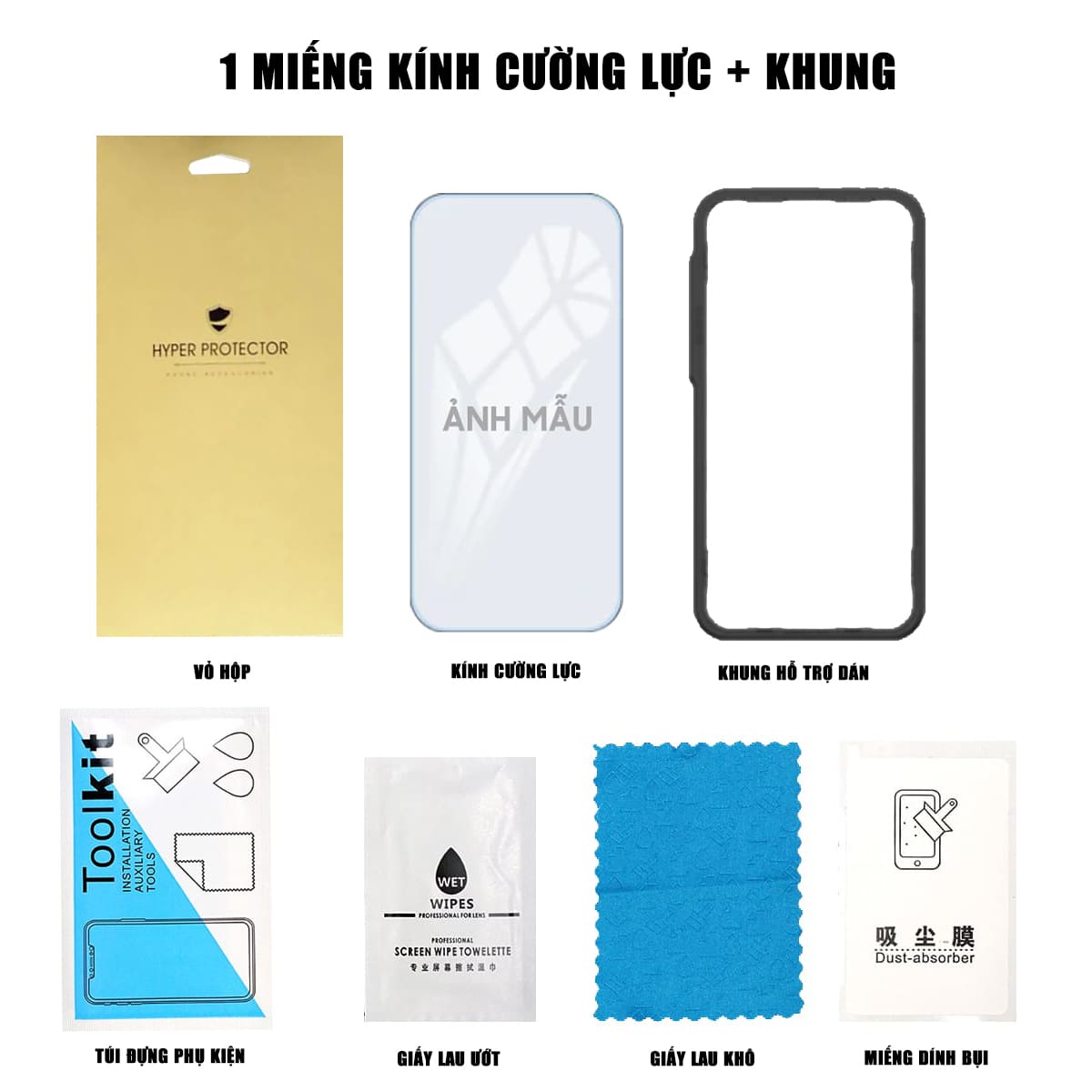 Kính cường lực Vivo iQOO Neo 8 Pro trong suốt full màn hình không viền nhận vân tay siêu âm chính hãng HYPER+