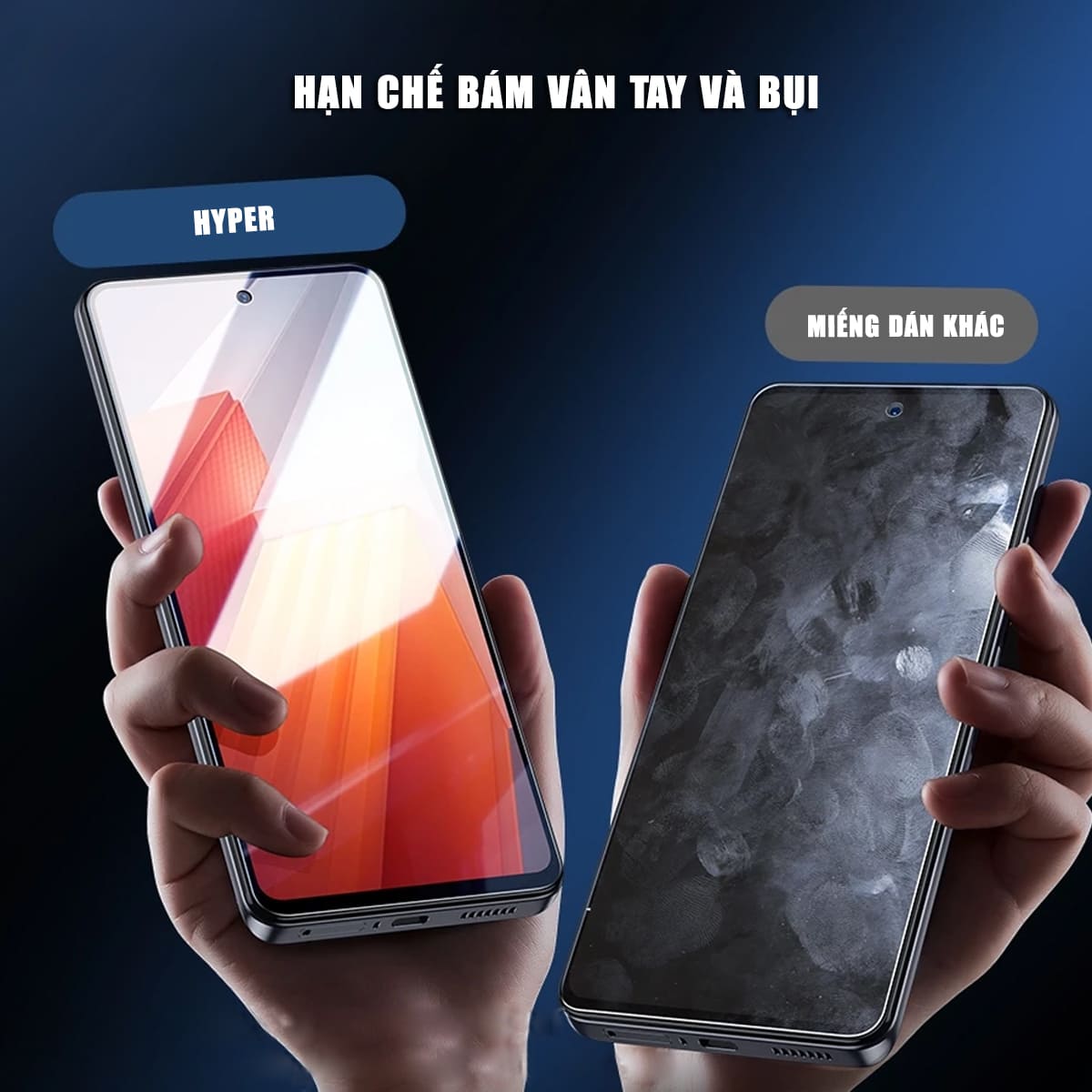 Kính cường lực Vivo iQOO Neo 8 Pro trong suốt full màn hình không viền nhận vân tay siêu âm chính hãng HYPER+