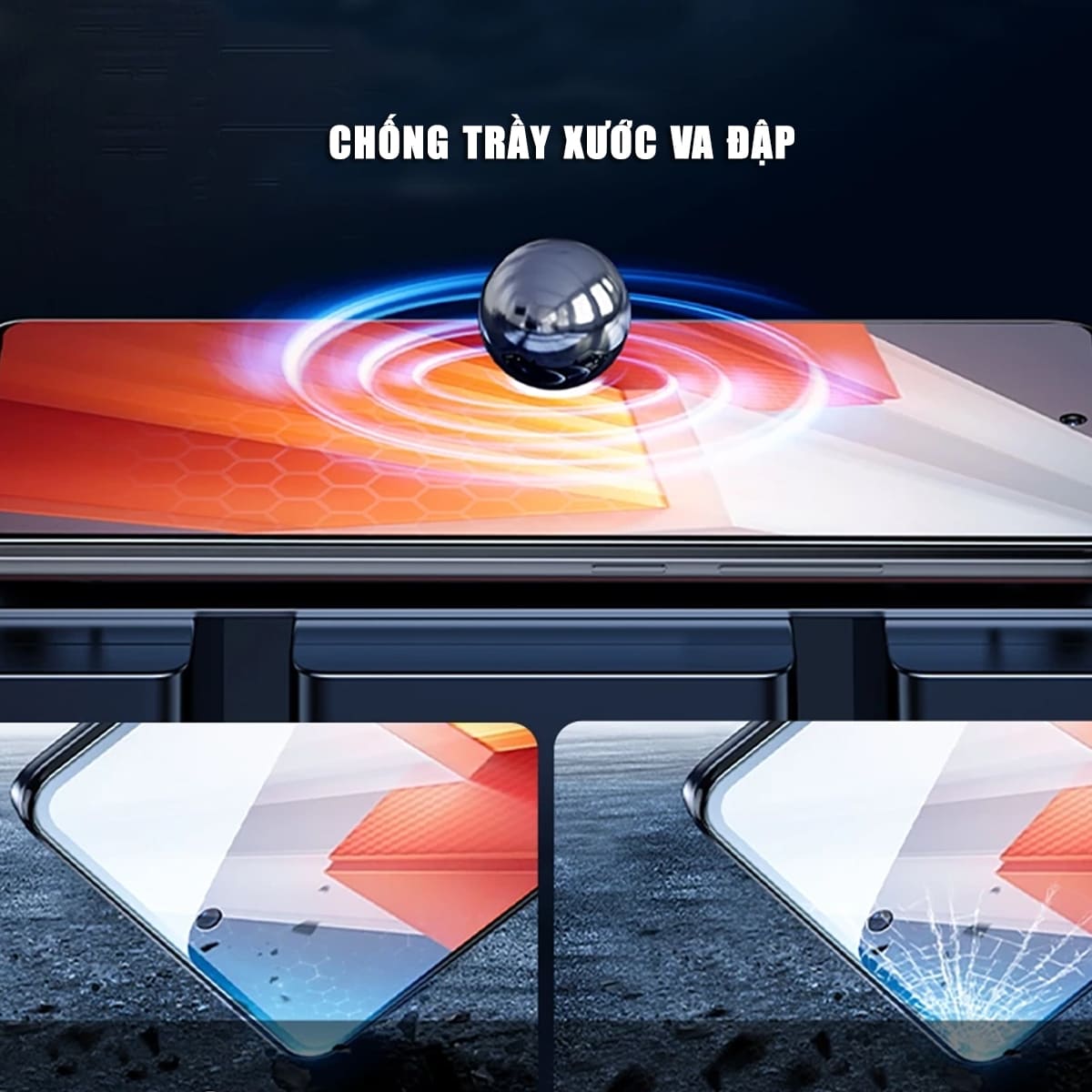 Kính cường lực Vivo iQOO Neo 8 Pro trong suốt full màn hình không viền nhận vân tay siêu âm chính hãng HYPER+