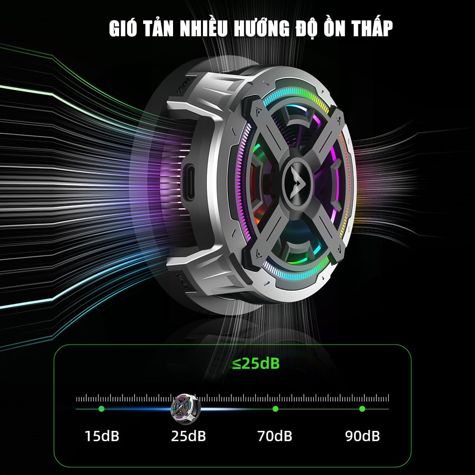 Quạt tản nhiệt ipad máy tính bảng sò lạnh Piva B2 Max có app điều khiển công suất 27W bảo vệ kép NTC kiểm soát nhiệt độ thông minh